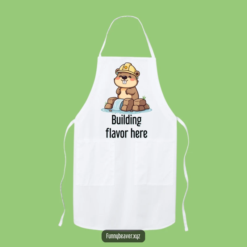Funny Beaver Chef's Apron: Hilarious Nutty Construction Worker Baking Gift