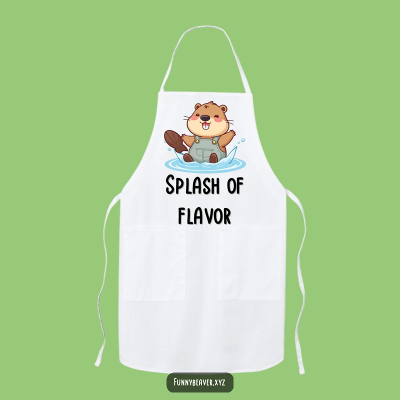 Funny Beaver Water Chef Apron: Joyful Overalls Splash Kitchen Fun