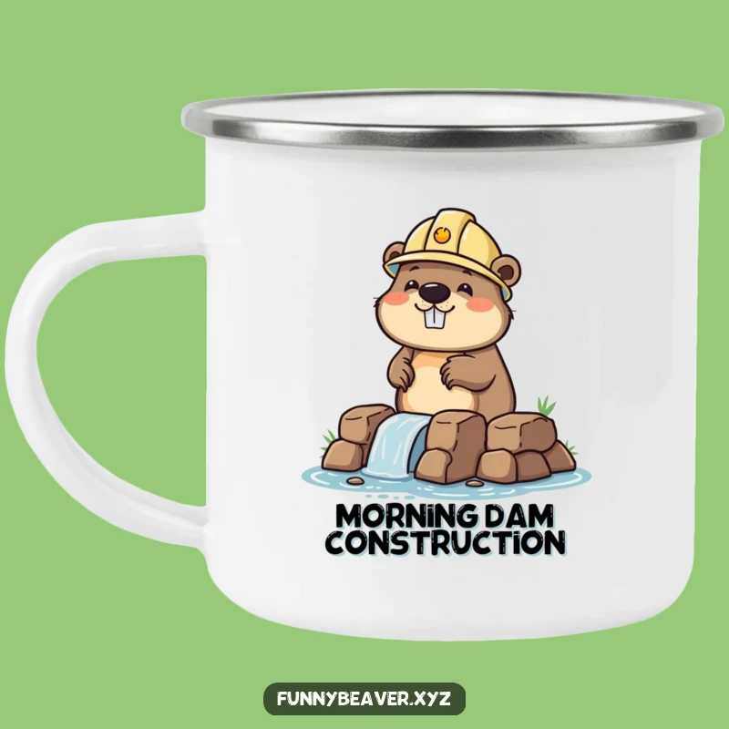 Funny Beaver Campfire Mug: Hilarious Hard Hat Beaver for Outdoor Adventures