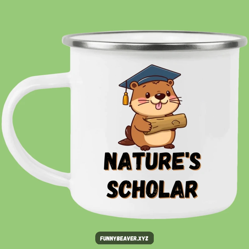 Funny Beaver Graduate Camp Mug: Proud Log Holder Celebration Outdoor Fun