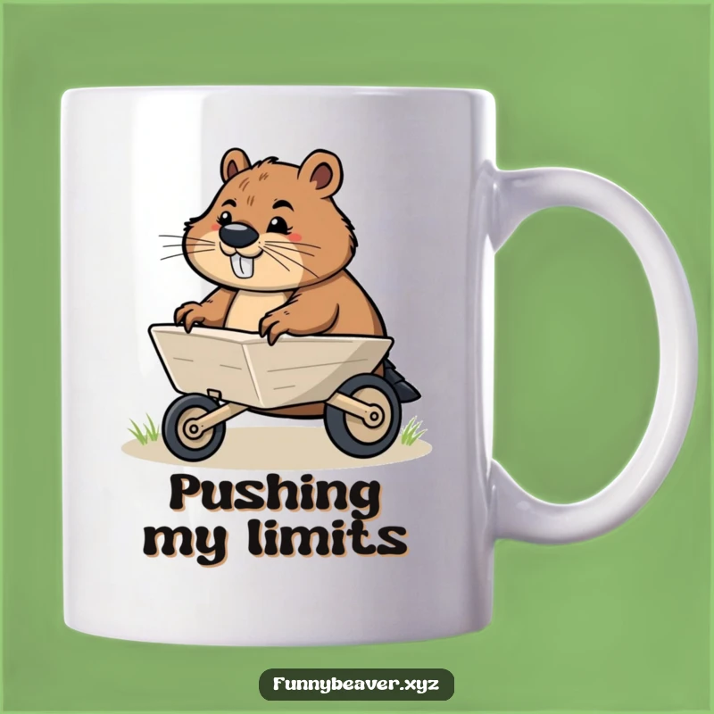 Funny Determined Beaver Wheelbarrow Mug - Motivating Gift