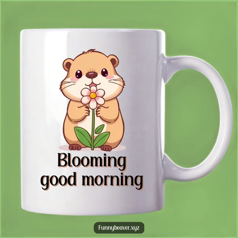 Funny Sweet Beaver Flower Mug - Adorable Gift For Nature Lovers