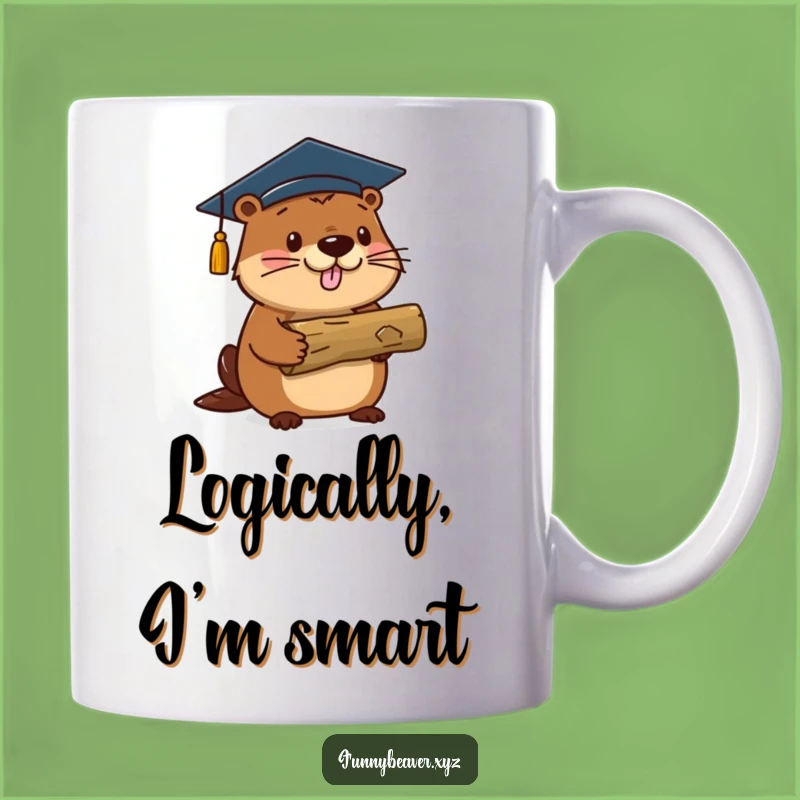 Funny Graduation Beaver Mug: Proud Log Holder Graduate Gift for Him or Her