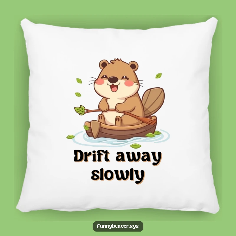 Funny Beaver Leaf Raft Pillow - Comfy, Humorous Home Decor