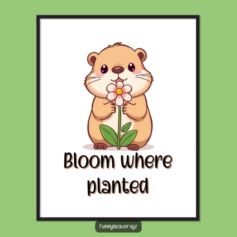 Funny Beaver Flower Digital Art - Instant Sweet Decor