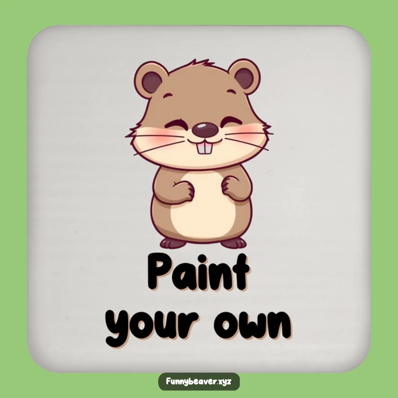 Funny Beaver Paintbrush Coaster - Protect Surfaces With Art