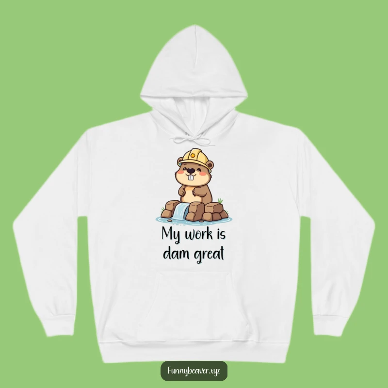 Funny Beaver Hard Hat Hoodie: Cozy & Hilarious Dam Building Gift Apparel