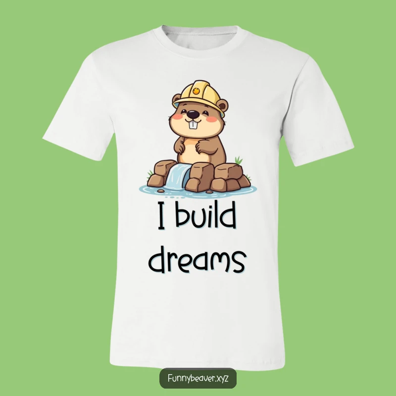 Funny Beaver Construction Worker T-Shirt: Hilarious Hard Hat Beaver Gift Tee
